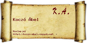 Koczó Ábel névjegykártya